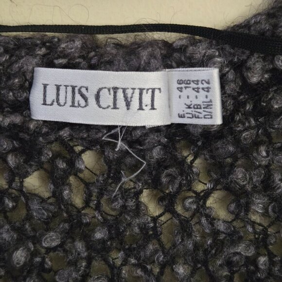 Luis Civit Mohair Wool Boucle Long Line Duster Cardigan Sweater Size S - Picture 4 of 5